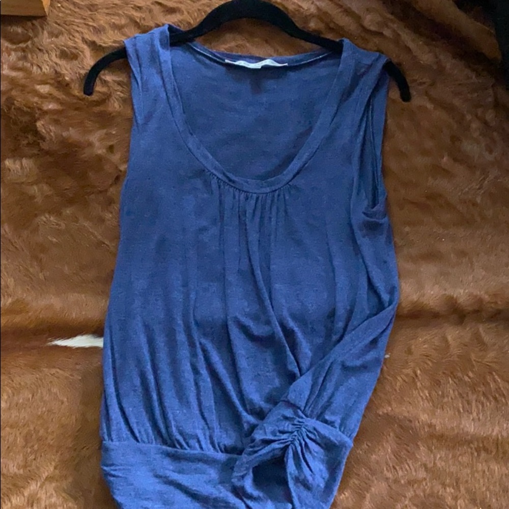 Max Studio Blue Brushed Sleeveless Top